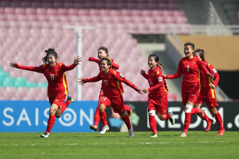 Sự kiện đội tuyển nữ Việt Nam giành quyền tham dự World Cup đã tạo nên mốc lịch sử đáng nhớ trong hành trình phát triển của thể thao Việt Nam. Ảnh: AFC