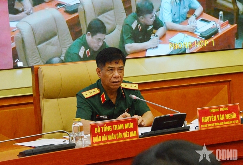Thượng tướng Nguyễn Văn Nghĩa chủ trì hội nghị. Ảnh: QĐND