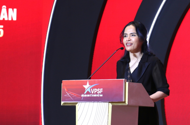 Bà Phạm Thị Bích Huệ, Phó Chủ tịch Hội Doanh nhân trẻ Việt Nam. Ảnh: Minh Khuê.