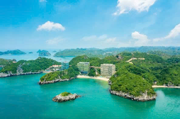 Flamingo Cát Bà Resorts nhìn từ trên cao, tổ hợp nghỉ dưỡng hưởng trọn lợi thế hạ tầng kết nối liền mạch từ đất liền