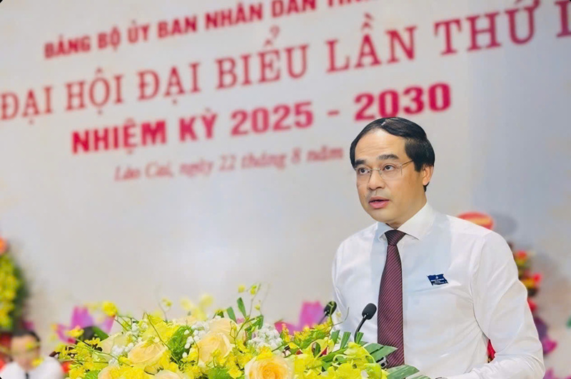 Đồng chí Trịnh Xuân Trường - Bí thư Tỉnh ủy Lào Cai phát biểu chỉ đạo Đại hội