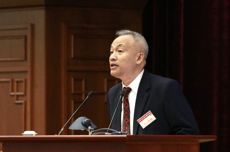 GS.VS Nguyễn Quốc Sỹ tại một hội nghị về khoa học. Ảnh:CTV
