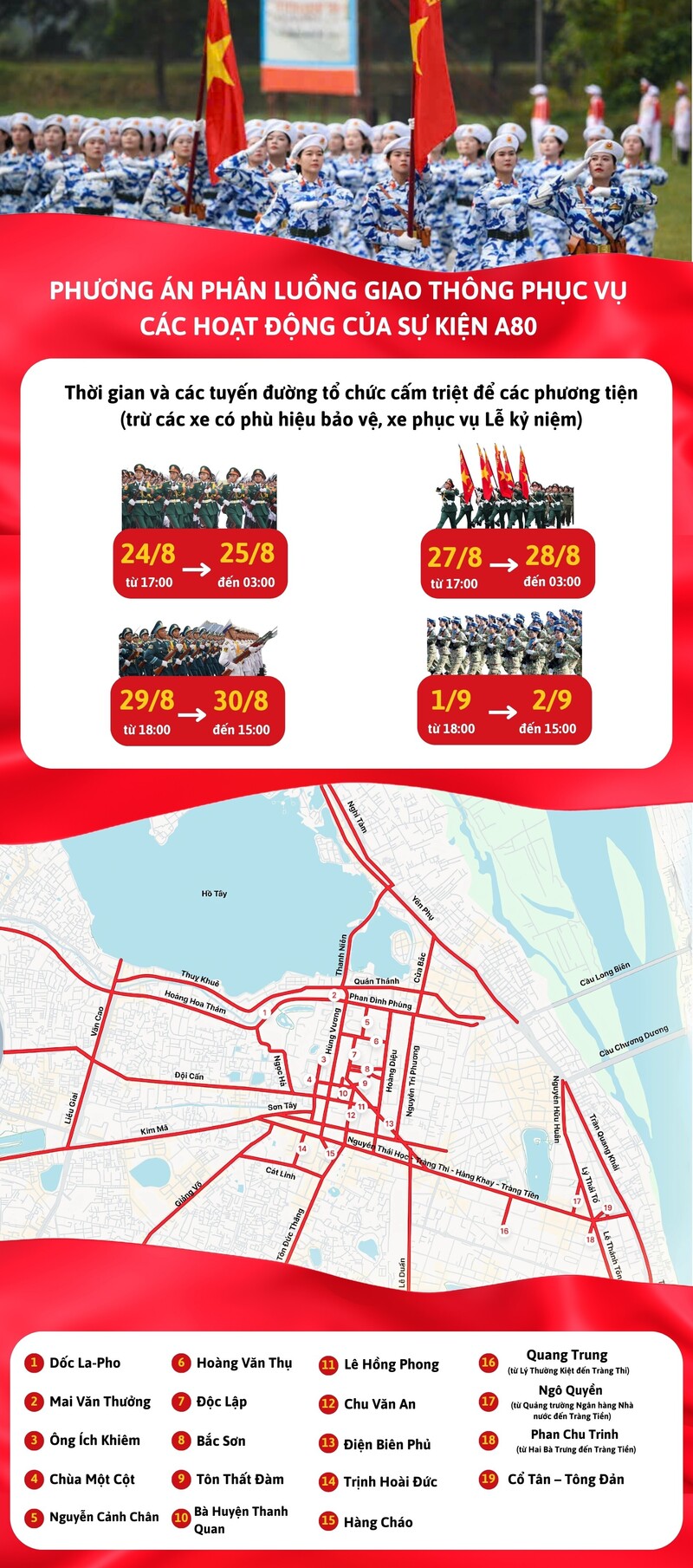 Infographic | Danh sách các tuyến đường bị cấm dịp Quốc khánh 2/9 - 1
