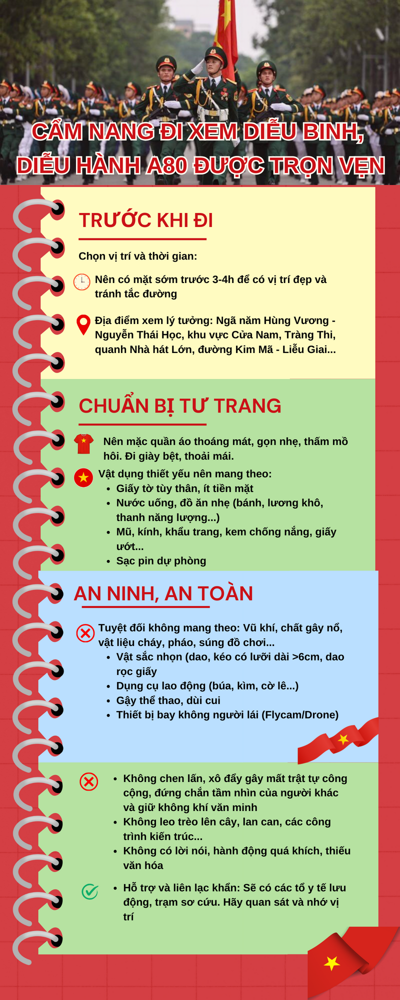 Infographic | Những lưu ý khi đi xem diễu binh, diễu hành A80 - 1