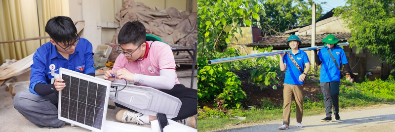Sinh viên Trường Đại học Văn hóa Hà Nội vượt nắng gắt, dốc cao và suối sâu để lắp 100 cột đèn, mang ánh sáng về cho bà con Lạng Sơn.