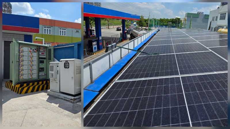Hệ thống điện năng lượng mặt trời áp mái và hệ thống lưu trữ điện năng tích hợp GRES (Ảnh PVOIL)