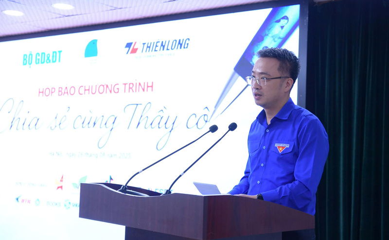 Anh Nguyễn Tường Lâm, Bí thư Trung ương Đoàn, Chủ tịch Trung ương Hội Liên hiệp thanh niên Việt Nam phát biểu tại họp báo
