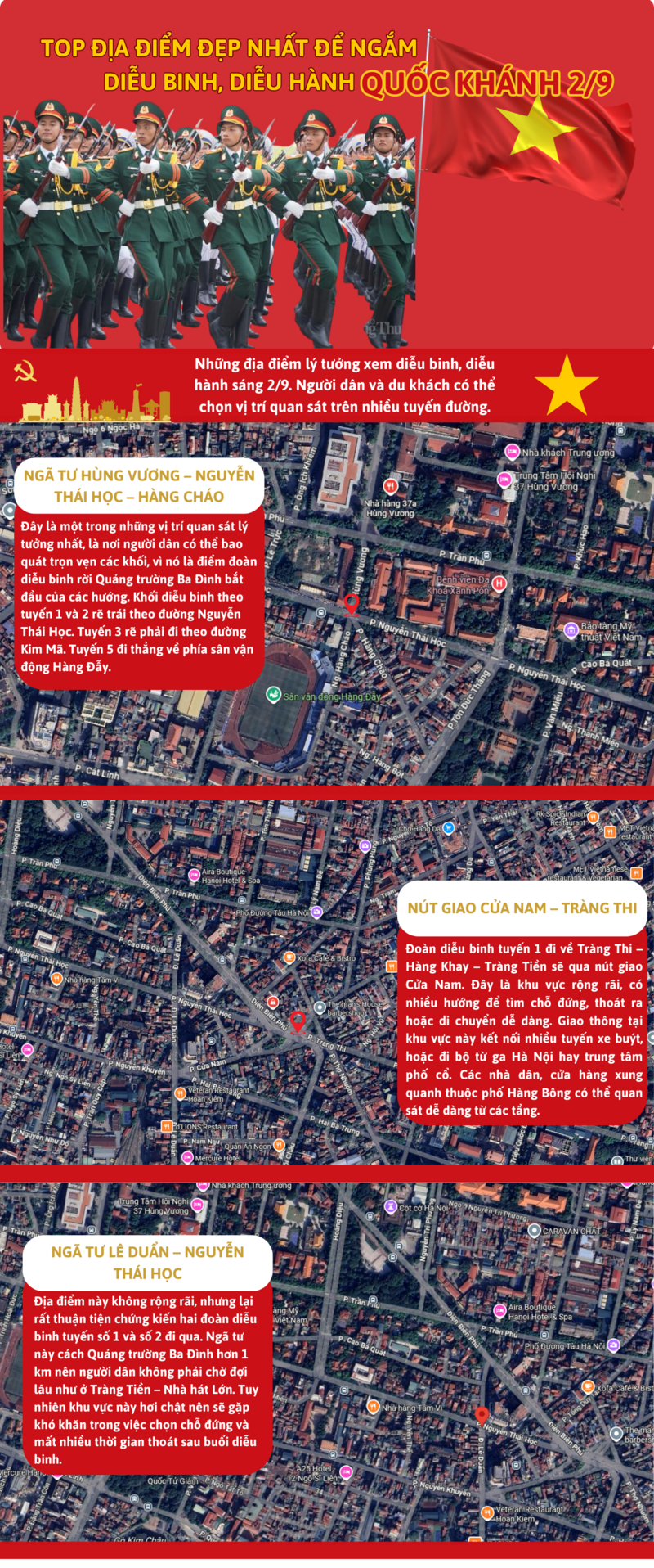 Infographic | Top địa điểm đẹp nhất để ngắm diễu binh, diễu hành A80 - 1