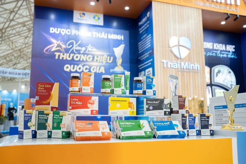 Không gian trưng bày các sản phẩm của Thái Minh lại triển lãm