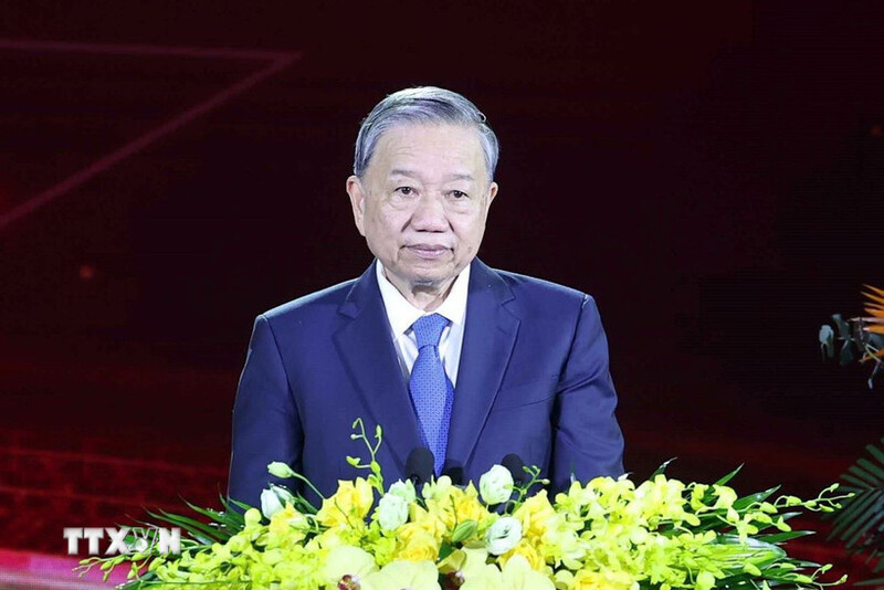 Tổng Bí thư Tô Lâm phát biểu tại buổi lễ. Ảnh: Thống Nhất/TTXVN