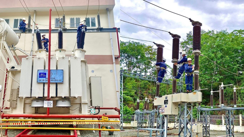 Nhà máy Thủy điện Bắc Bình thực hiện tiểu tủ, bảo trì trạm biến áp của Nhà máy