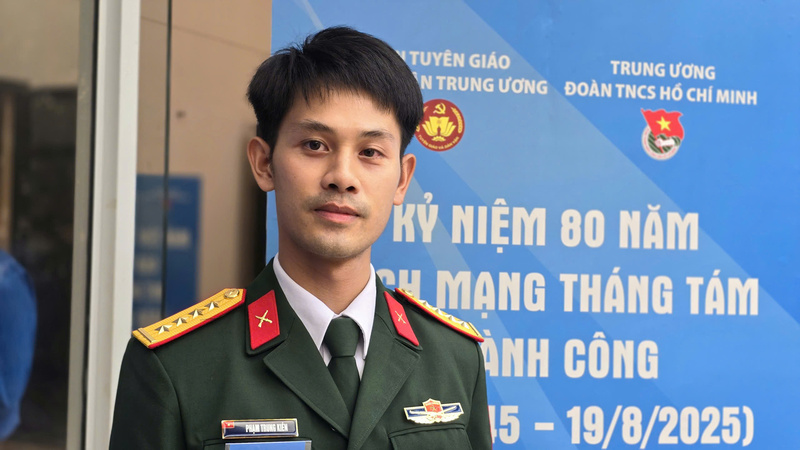 Đại úy Nguyễn Trung Kiên, Trường Sĩ quan Chính trị, đại diện đội thi Ban Thanh niên Quân đội