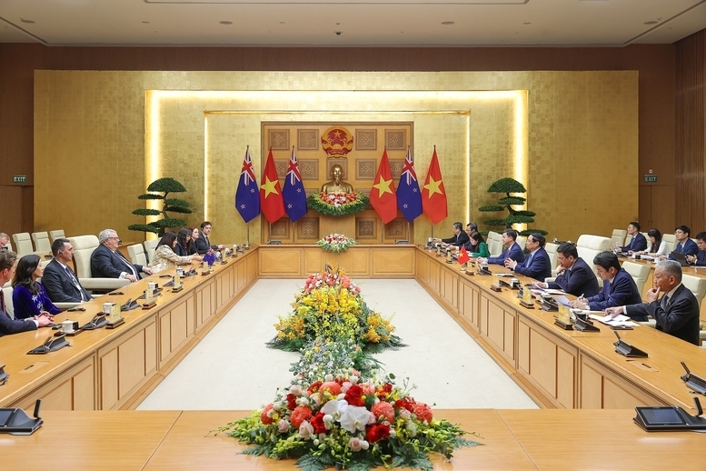 Thủ tướng Phạm Minh Chính đề nghị hai bên tích cực phối hợp cụ thể hóa những thỏa thuận cấp cao đã đạt được, tiếp tục đưa hợp tác đi vào chiều sâu tương xứng với khuôn khổ mối quan hệ ở tầm cao mới - Ảnh: VGP/Nhật Bắc