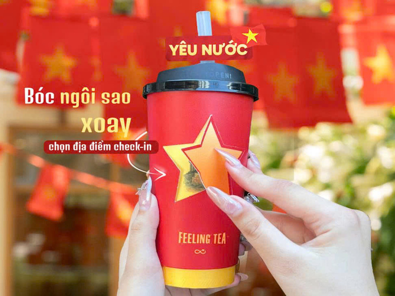 Sản phẩm Ly Yêu Nước của Feeling Tea đang thu hút nhiều sự quan tâm của giới trẻ