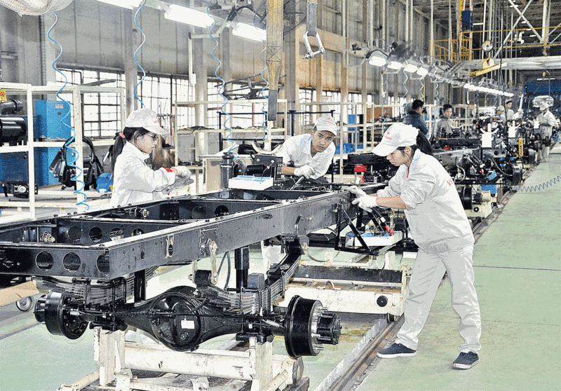 Ngành chế biến chế tạo dẫn đầu với mức tăng 10,3% so với cùng kỳ. Ảnh minh hoạ