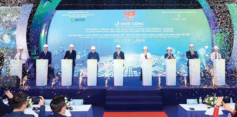 Khởi công dự án Khu công nghệ cao sinh học Hà Nội ngày 19/8. Ảnh: KTVN