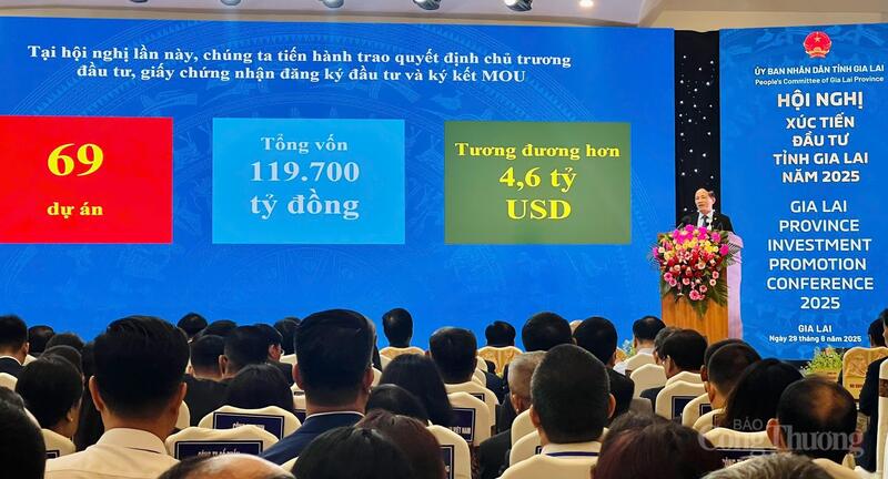 Hội nghị xúc tiến đầu tư và thương mại tỉnh Gia Lai năm 2025. Ảnh: Hiền Mai