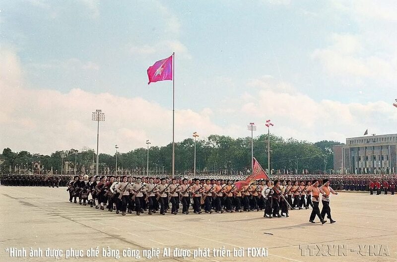 Các đơn vị dân quân tự vệ. Ảnh: TTXVN