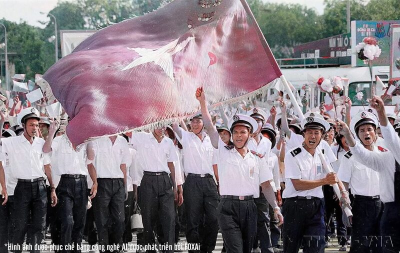 Khối chiến sỹ hải quân. Ảnh: TTXVN