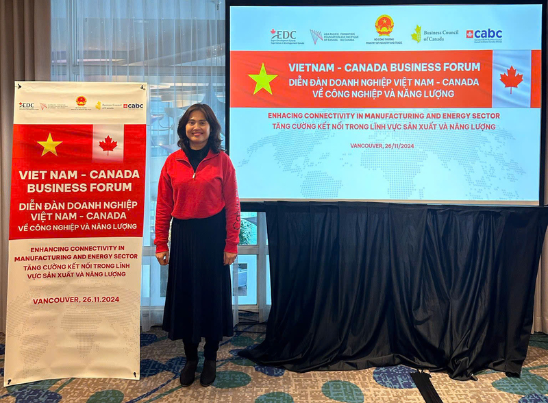 Bà Thạch Vũ Thùy Linh đưa sản phẩm Việt Nam tham dự Diễn đàn doanh nghiệp Việt Nam - Canada về công nghiệp và năng lượng