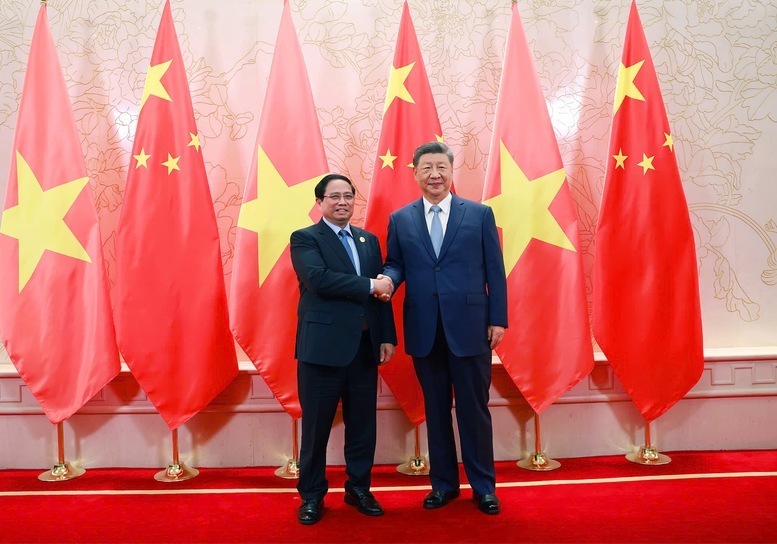 Thủ tướng Phạm Minh Chính hội kiến Tổng Bí thư, Chủ tịch nước Trung Quốc - Ảnh: VGP/Nhật Bắc