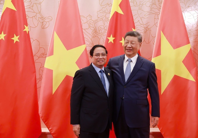Tổng Bí thư, Chủ tịch nước Tập Cận Bình bày tỏ hoan nghênh Thủ tướng Phạm Minh Chính dẫn đầu Đoàn đại biểu cấp cao Việt Nam tham dự Hội nghị Thượng đỉnh SCO; thể hiện sự coi trọng cao độ của Việt Nam đối với phát triển quan hệ Việt – Trung, sự ủng hộ tích cực đối với các hội nghị do Trung Quốc tổ chức - Ảnh: VGP/Nhật Bắc