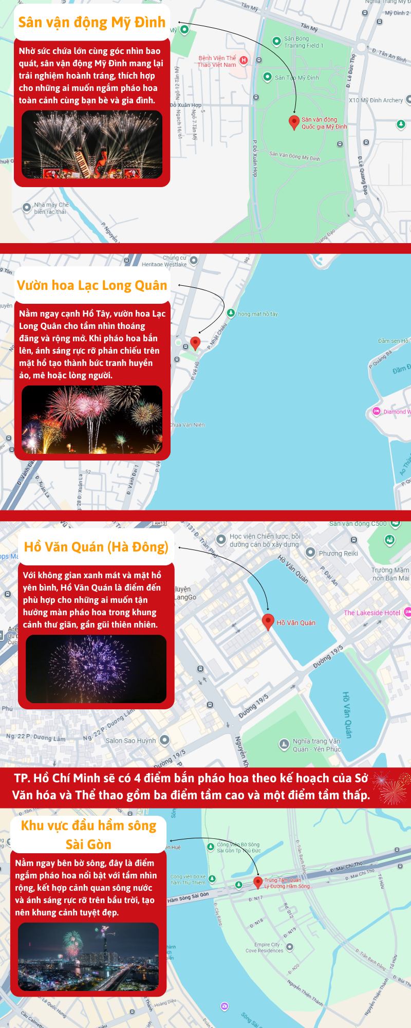 Infographic | Chi tiết các điểm ngắm pháo hoa dịp Quốc khánh 2/9 - 2