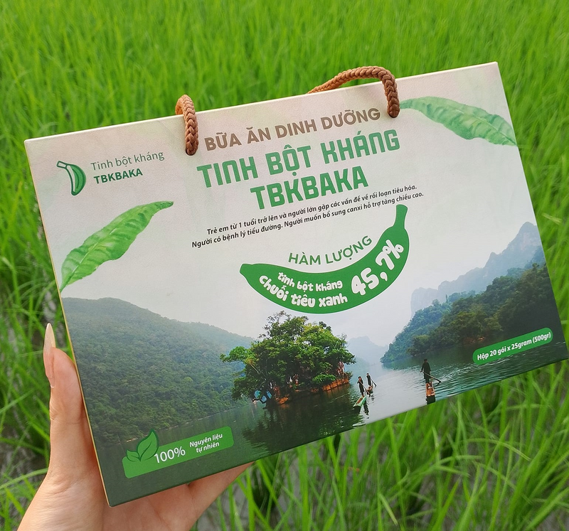 Sản phẩm tinh bột kháng TBKBAKA đã được chứng nhận OCOP 3 sao. Ảnh: HTX Nghiên cứu phát triển Dược và Mỹ phẩm Bắc Kạn