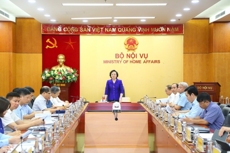 Bộ Nội vụ tổ chức buổi giao ban công tác chiều 3/9. Ảnh: Tống Giáp