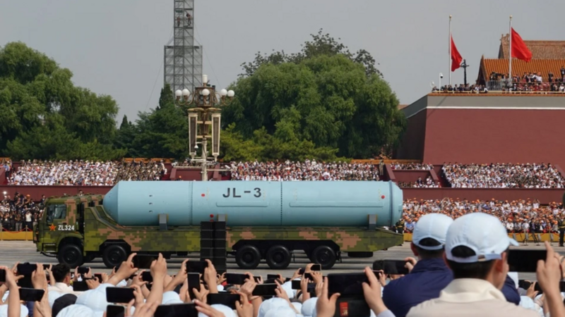 JL-3 - tên lửa đạn đạo phóng từ tàu ngầm thế hệ thứ ba với tầm bắn xuyên lục địa - được xem là vũ khí then chốt trong chiến lược răn đe hạt nhân trên biển của Trung Quốc. Ảnh: SCMP