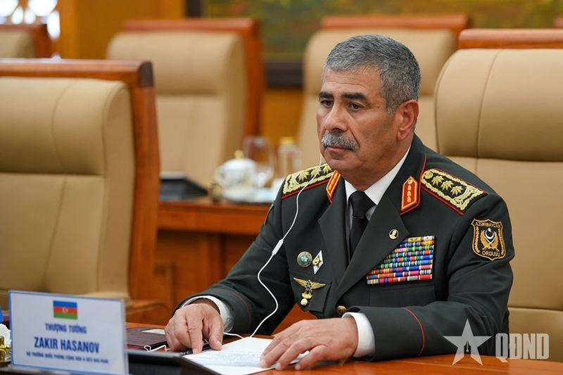 Thượng tướng Zakir Hasanov tại hội đàm. Ảnh: QĐND