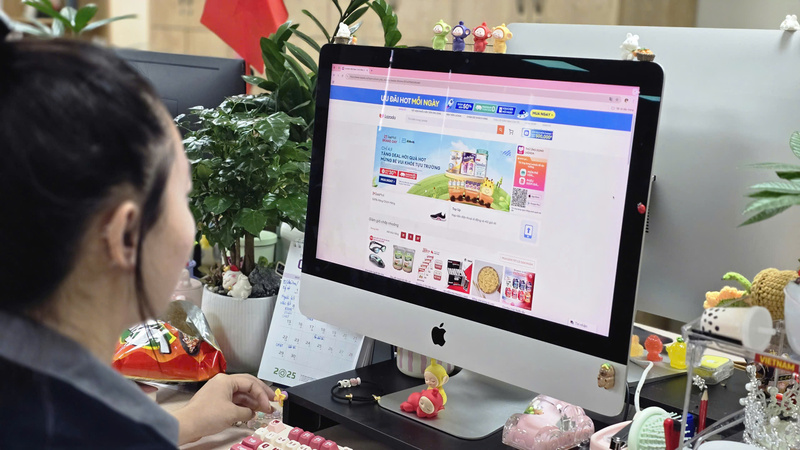 Người dùng mua sắm trên gian hàng LazMall. Ảnh: Lazada