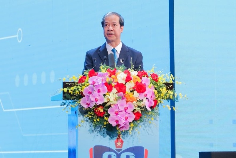 Bộ trưởng Bộ Giáo dục và Đào tạo Nguyễn Kim Sơn phát biểu tại buổi lễ. Ảnh: BTC