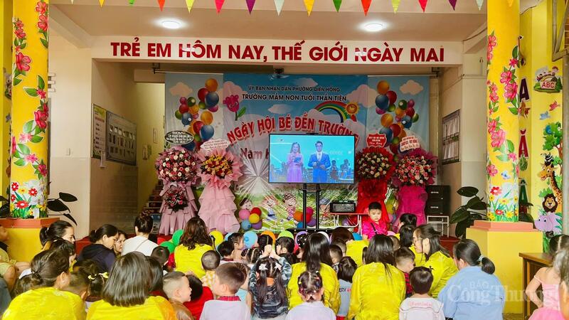 Lễ khai giảng tại Trường mầm non Tuổi Thần Tiên (phường Diên Hồng, tỉnh Gia Lai). Ảnh: Hiền Mai