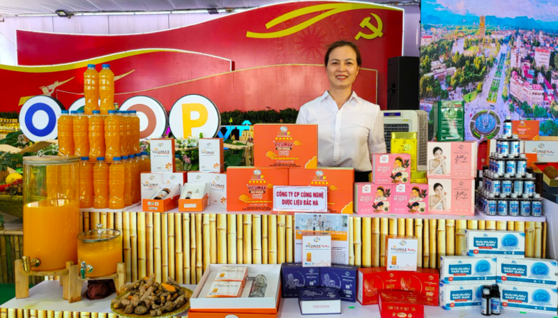 Chị Đinh Thị Phương, đại diệnCông ty Cổ phần Công nghệ dược liệu Bắc Hà. Ảnh: Ngọc Tiến