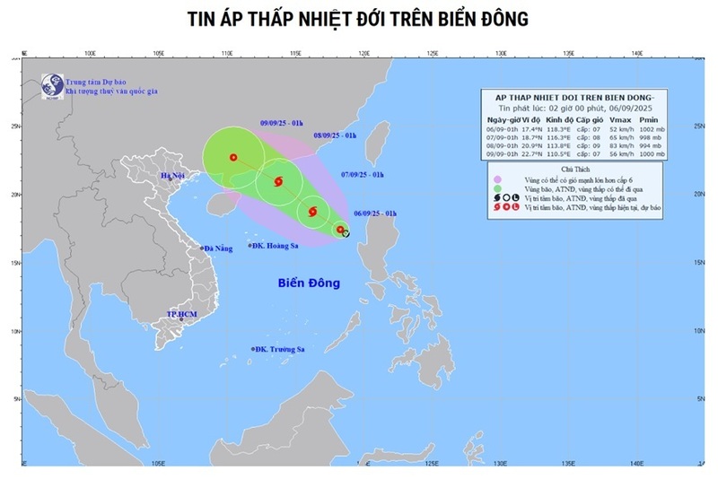 Áp thấp nhiệt đới có khả năng mạnh lên thành bão