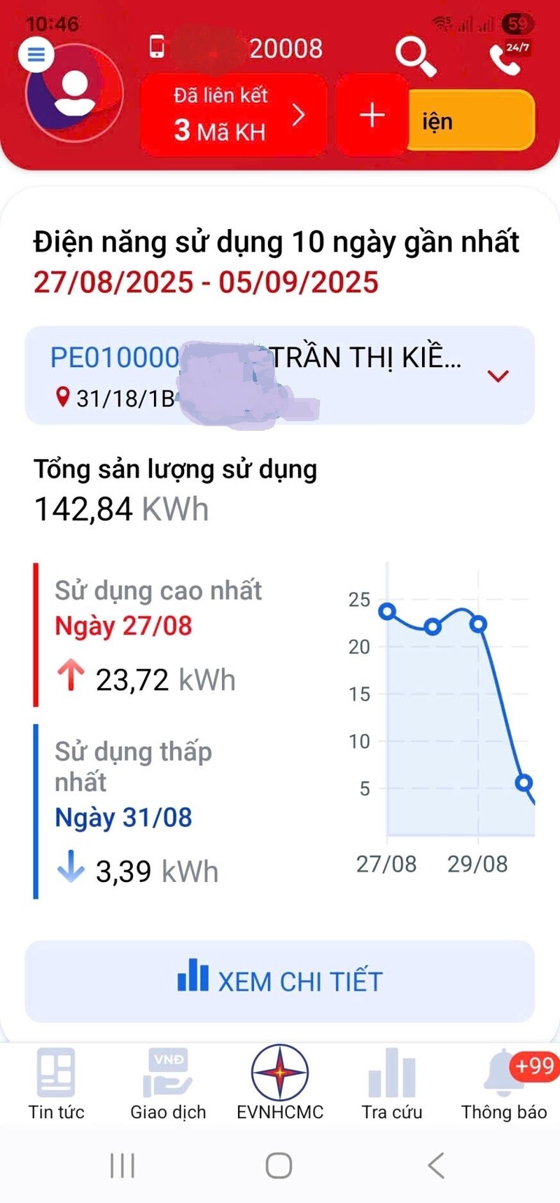 Tải App EVNHCMC để theo dõi lượng điện năng tiêu thụ hàng ngày. (Ảnh EVNHCM cung cấp).