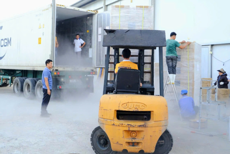 Lần đầu tiên xuất khẩu 1 container bánh Huế sang thị trường Mỹ. Ảnh: Nguyễn Tuấn