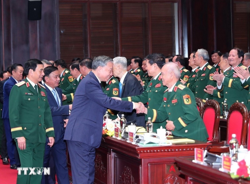 Tổng Bí thư Tô Lâm và các đại biểu tại buổi lễ. Ảnh: Trọng Đức/TTXVN