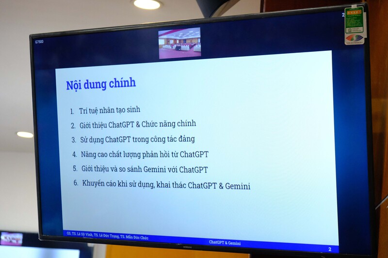 Nội dung chương trình buổi tập huấn. Ảnh: Lê An