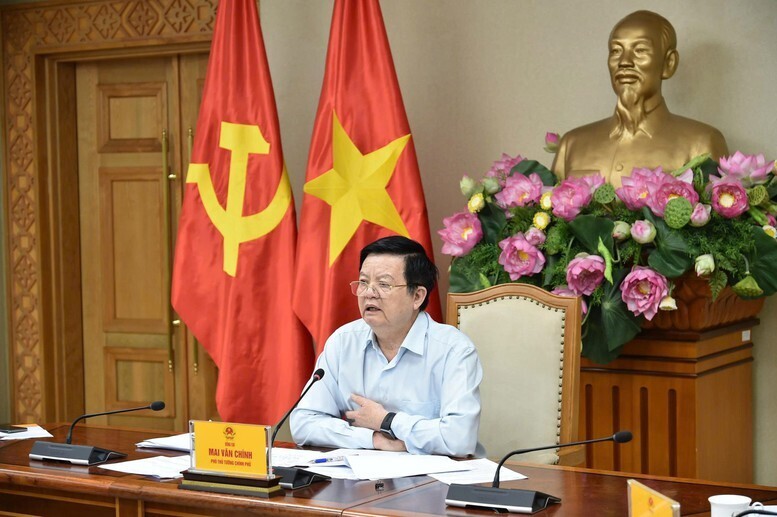 Phó Thủ tướng Mai Văn Chính, Tổ trưởng Tổ công tác số 8, chủ trì cuộc làm việc nhằm đôn đốc, tháo gỡ vướng mắc trong công tác giải ngân vốn đầu tư công tại 6 bộ, cơ quan Trung ương - Ảnh: VGP/Giang Thanh