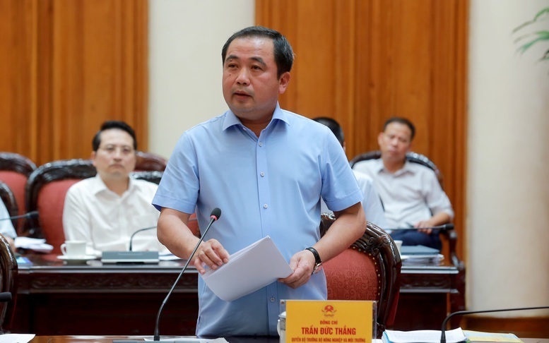 Quyền Bộ trưởng Bộ Nông nghiệp và Môi trường Trần Đức Thắng cho biết, Dự thảo Luật tập trung vào 3 nhóm nội dung - Ảnh: VGP/Minh Khôi