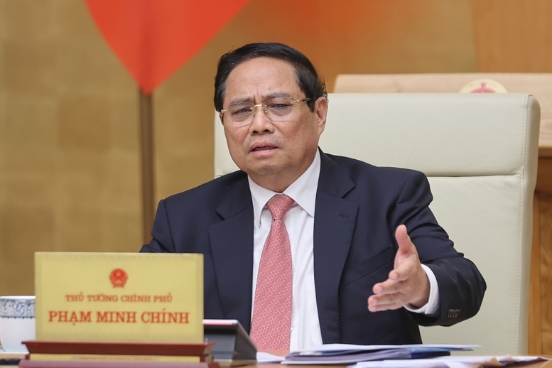 Thủ tướng Chính phủ Phạm Minh Chính, Trưởng Ban Chỉ đạo Nhà nước các công trình, dự án quan trọng quốc gia, trọng điểm ngành giao thông vận tải chủ trì họp phiên thứ 20 của Ban Chỉ đạo - Ảnh: VGP/Nhật Bắc