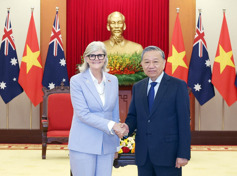 Tổng Bí thư Tô Lâm tiếp Toàn quyền Australia Sam Mostyn thăm cấp Nhà nước tới Việt Nam. Ảnh: TTXVN