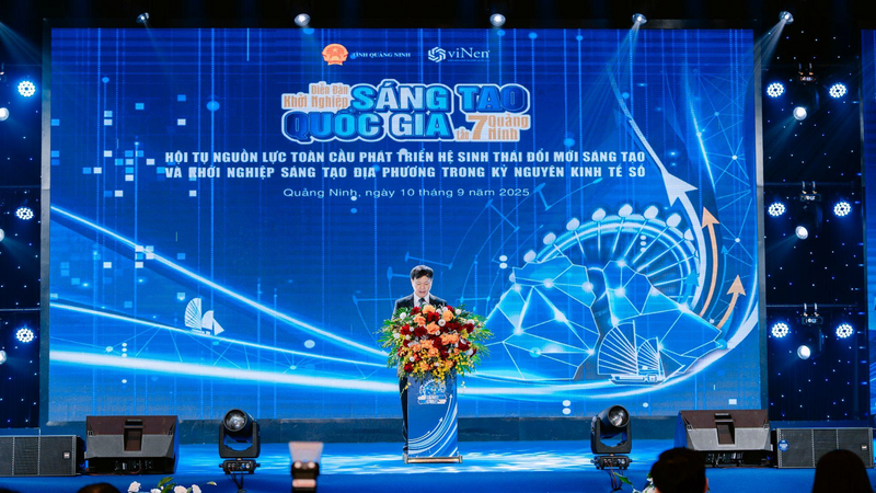 Ông Hoàng Minh – Thứ trưởng Bộ Khoa học và Công nghệ phát biểu tại Diễn đàn Khởi nghiệp sáng tạo Quốc gia lần thứ 7