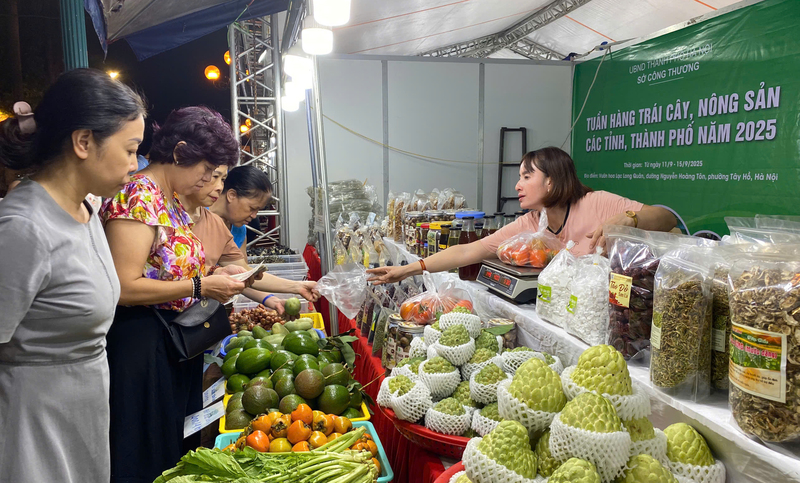 Tuần hàng thu hút đông đảo khách hàng tham quan, mua sắm. Ảnh: N.H