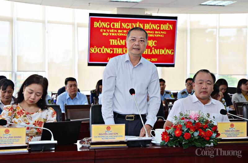 Ông Nguyễn Anh Sơn, Cục trưởng Cục Xuất nhập khẩu phát biểu tại buổi làm việc. Ảnh: Lê Sơn