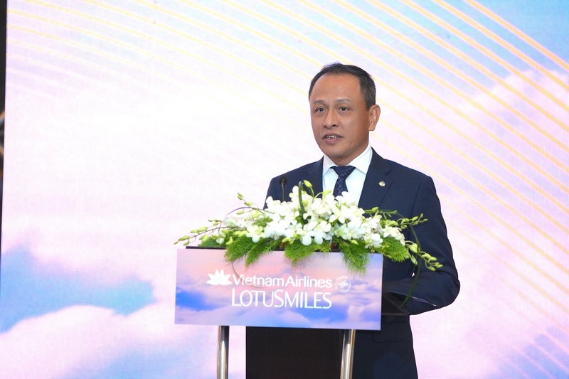 Tổng giám đốc Lê Hồng Hà phát biểu khai mạc Diễn đàn “Hợp tác và gắn kết khách hàng thân thiết 2025” (Vietnam Airlines Loyalty Engagement Forum - VNA LEF 2025)