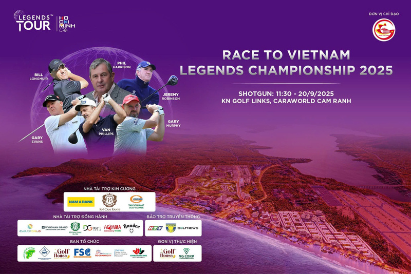 Legends Race 1 tại KN Golf Links, Cam Ranh, ngày 20/9, quy tụ nhiều danh thủ thế giới.
