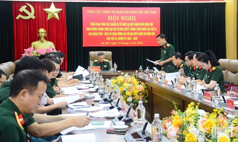 Hội nghị triển khai công tác chuẩn bị tổ chức dạ hội Thanh niên Quân đội. Ảnh: QĐND